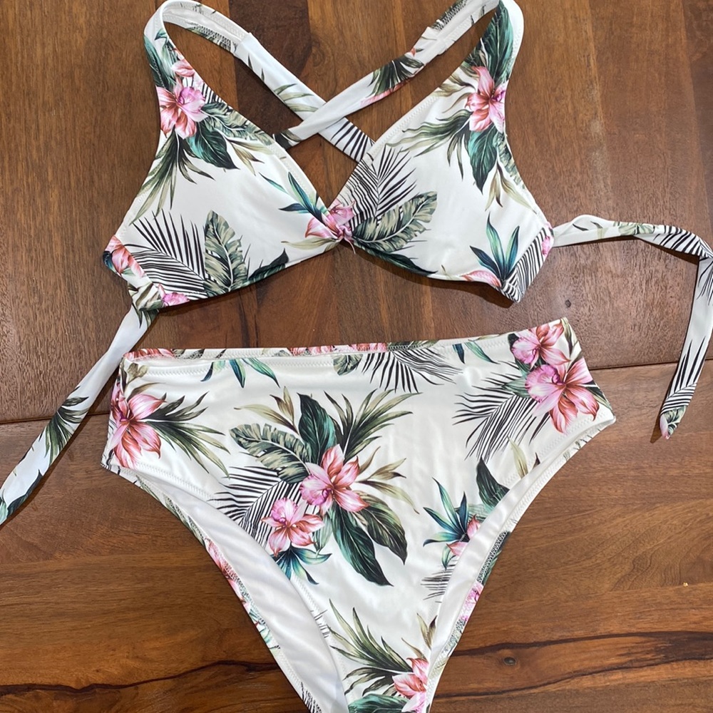 Floral High Waisted Bikini
